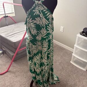 Torrid Green and White Halter Dress